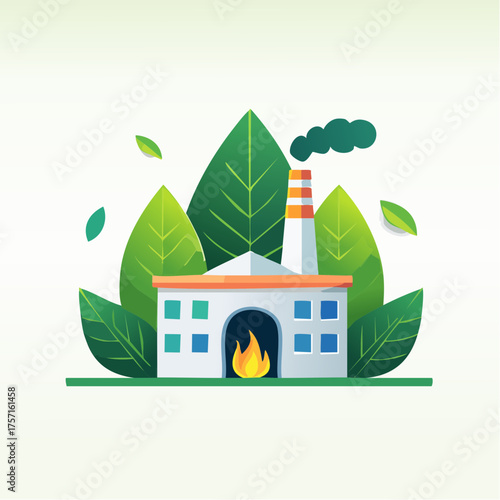Symbole d’industrie durable et d’énergie propre