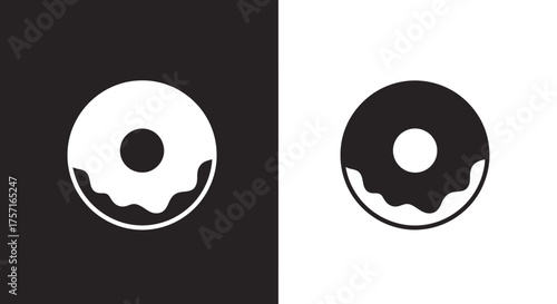 Minimalist Donut Icon Vector Graphic for Bakery and Food Branding