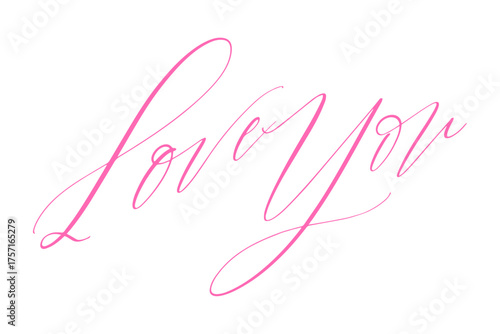 Love You - Love You message text letter word typography hand drawn
