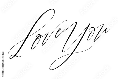 Love You - Love You message text letter word typography hand drawn
