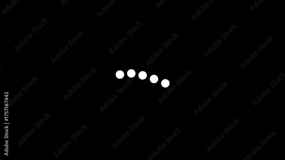 Typing dots loading animation blinking dot icons on transparent black background