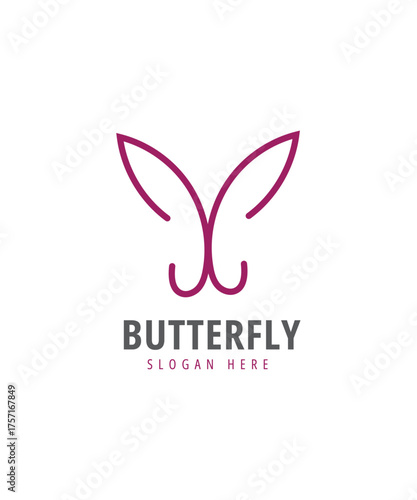 Beautiful butterfly logo design for spa nature wellness and beauty brands, lineart butterfly logo design	