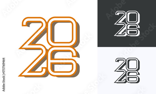 Futuristic 2026 Number Logo Vector Design for Modern Branding and Graphic Projects