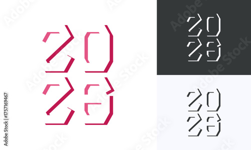 Minimalist 2026 Logo Template Vector, Clean Modern Year Number for Business and Design