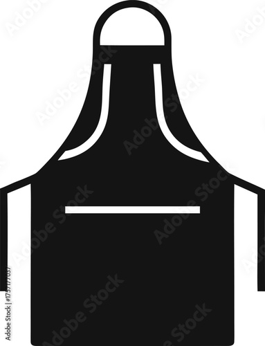 Cleaning Apron Silhouette Flat Design Vector