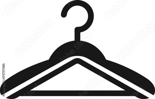 Clothes Hanger Silhouette Flat Design Vector