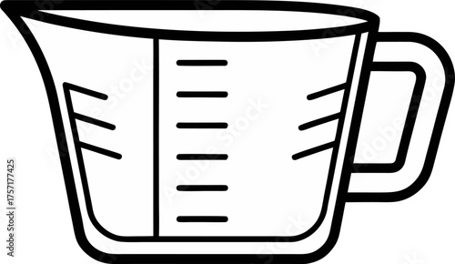 Kitchen Measuring Cup Icon Black and White