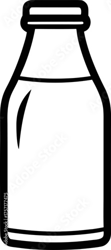 Milk Bottle Outline Dairy Container Vector