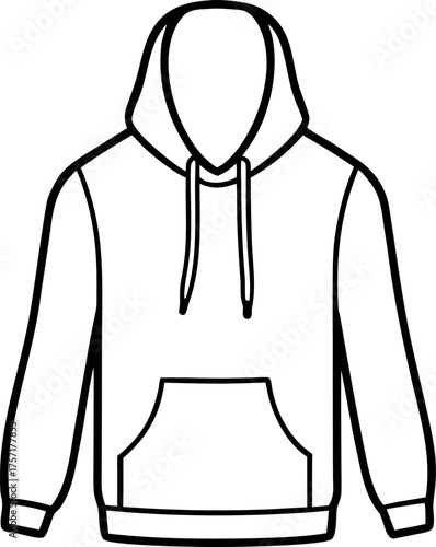 Front View of Hoodie with Drawstring and Pocket