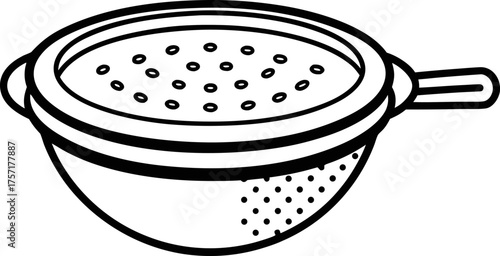 Kitchen Sieve Outline Strainer Vector