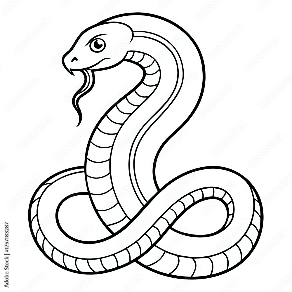 Fototapeta premium snake ,hand drawn illustration outline isolated on white background