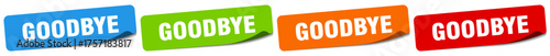 goodbye sticker. goodbye sticker set on white background