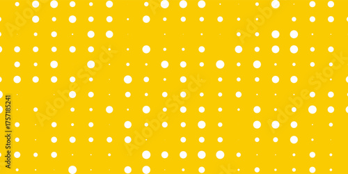 Tile vector pattern with white polka dots on yellow background