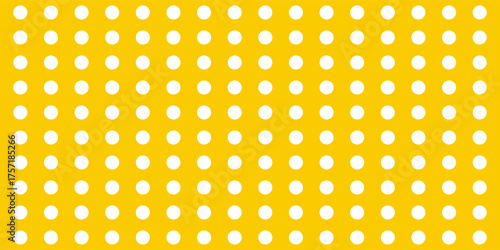 Tile vector pattern with white polka dots on yellow background