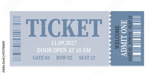 Ticket admit. Admit one ticket icons.