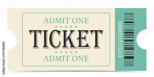 Ticket admit. Admit one ticket icons.