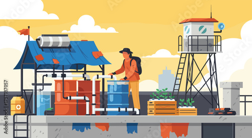 Urban Rooftop Sustainable Water Harvesting and Gardening System