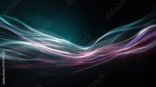 Dynamic Abstract Light Streaks on Dark Background