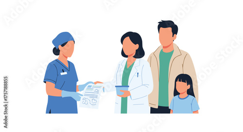 Healthcare Professionals Discussing Medical Information With Family Members