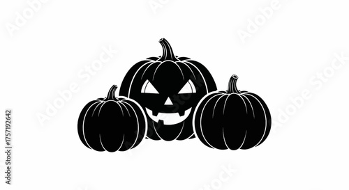 Silhouette Trio of Pumpkins