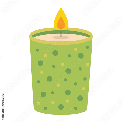 Wax candles. Aromatherapy. Home decor. Flat vector illustration isolated on a white background