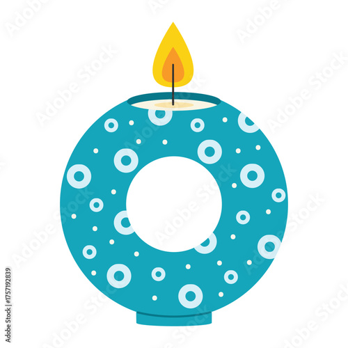 Wax candles. Aromatherapy. Home decor. Flat vector illustration isolated on a white background