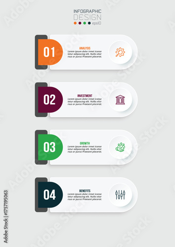 Infographic template business concept with workflow.
