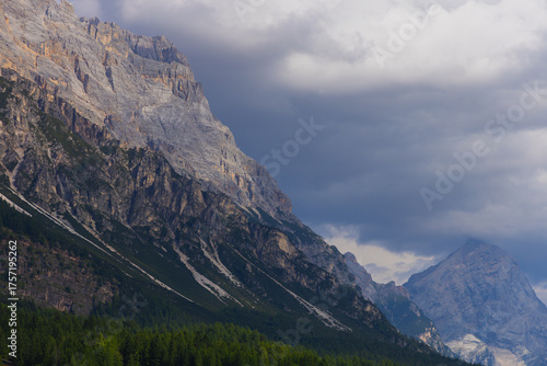 mountainside in the mountains and clouds