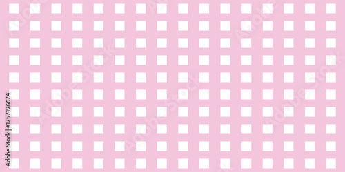 Seamless pattern with white polka dots on a tile pastel pink background