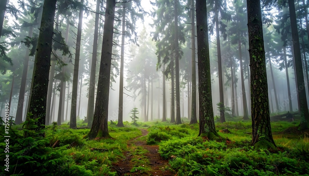 Obraz premium Misty forest path (10)