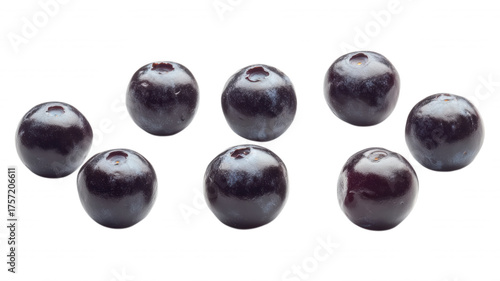 Wallpaper Mural Eight blueberries arranged on a plain black background view Torontodigital.ca