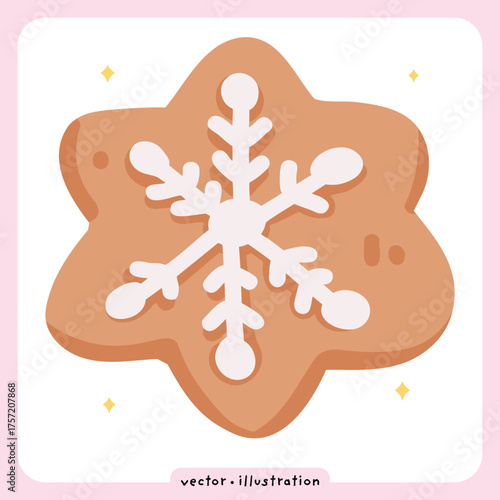 christmas gingerbread cookies with snowflakes