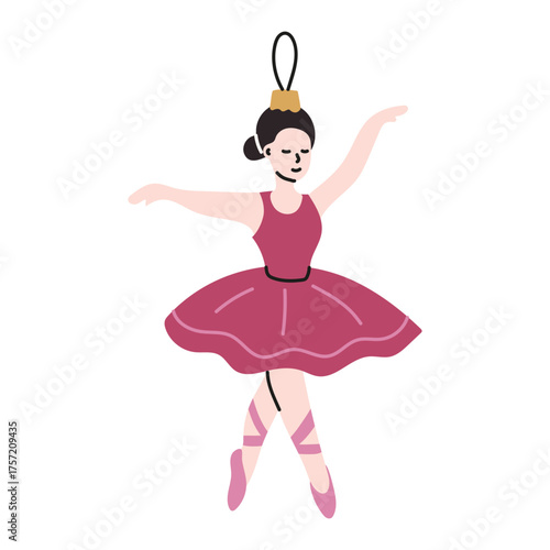 Christmas ballerina toy on a white background.