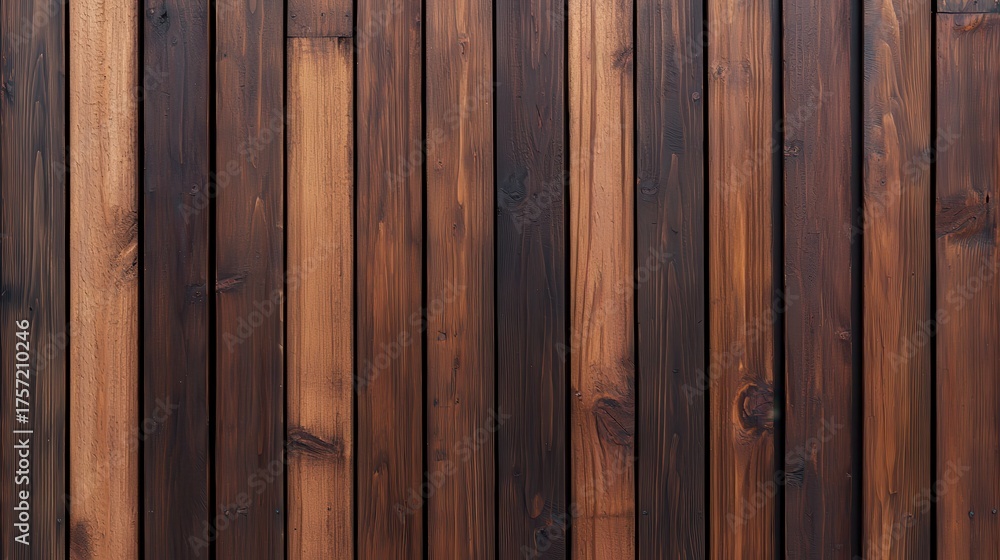Fototapeta premium Dark brown and light brown wooden planks with visible grain patterns and knots