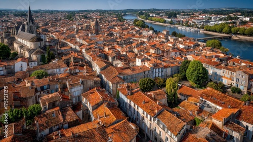 Aerial Perspective of Agen: A Glimpse into Urban Life in France's Charming City