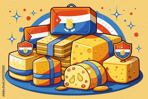 vector of Dutch Cheese
Small packages for tourists
A symbol of authentic Dutch taste