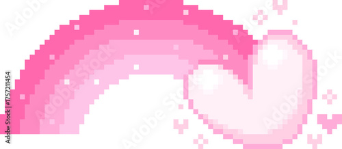 픽셀 무지개 구름