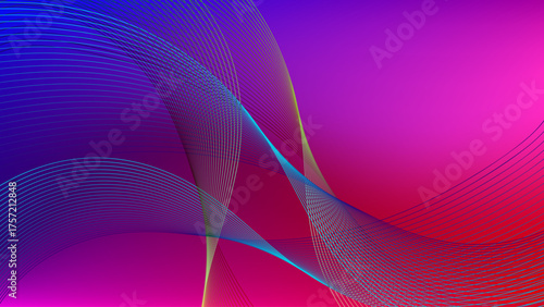 Purple red gradient mesh abstract background with wavy blended lines nice for wallpaper or banner