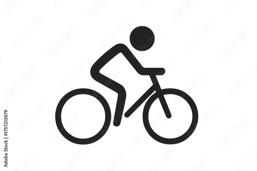 Fototapeta premium Cyclist pictogram riding bicycle, symbolizing sport, transportation, fitness, and active lifestyle on transparent background