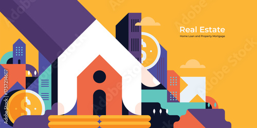 Real Estate Investment and Property Protection Concept, Home Insurance, Buying and Selling Houses, Business and Finance