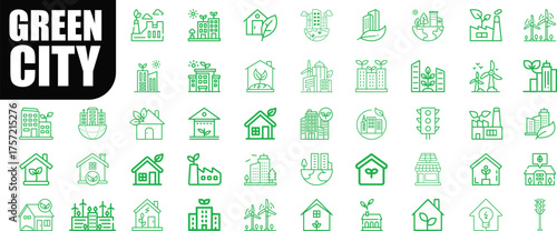 Green City Icons: Sustainable Urban Living and Eco-Friendly Buildings