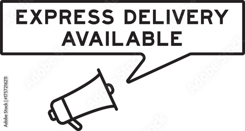 Megaphone icon with speech bubble in word express delivery available on white background
