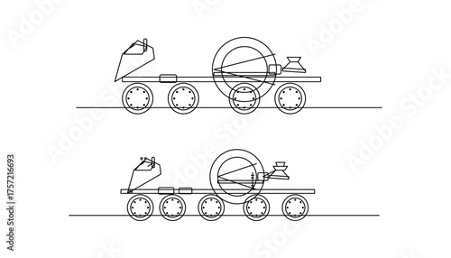Concrete Mixer Truck Outline Vector – Construction Vehicle Icon, Industrial Machinery Symbol, and Heavy Equipment Illustration
