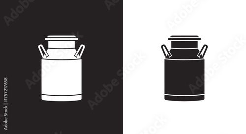 Milk Can Silhouette Vector Icon Set for Dairy and Farm Branding