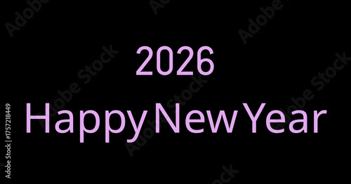 2026 Happy New Year Typography Design, Modern Colorful Holiday Greeting Card, Creative Celebration Poster