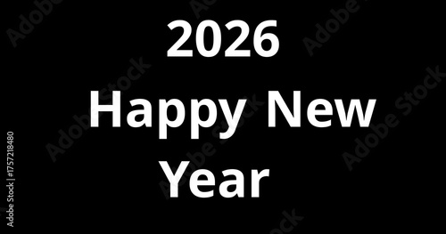 2026 Happy New Year Typography Design, Modern Colorful Holiday Greeting Card, Creative Celebration Poster