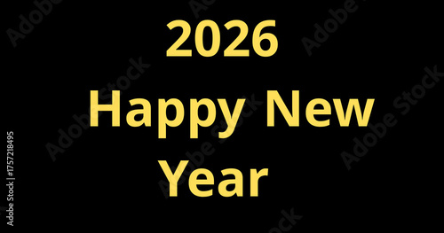 2026 Happy New Year Typography Design, Modern Colorful Holiday Greeting Card, Creative Celebration Poster