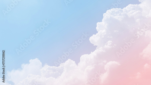 Sky with clouds pastel color background with copy space