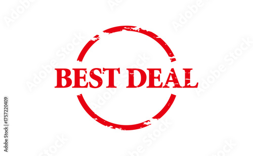 BEST DEAL - BEST DEAL words written on Red Rubber Stamp 
