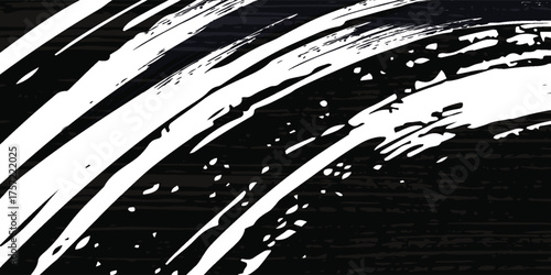 Glitch distorted grunge layer black and white. Noise destroyed texture. vector modern.